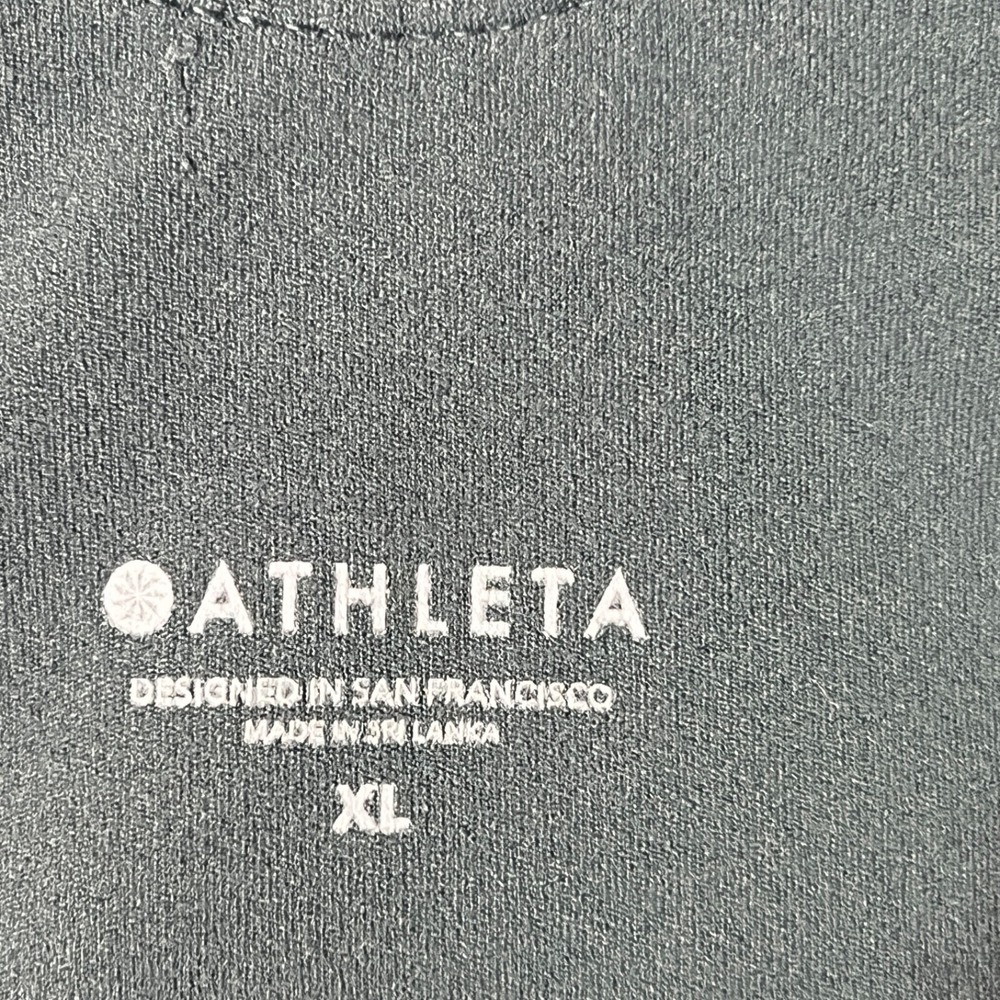 Athleta Sports Bra Womens XL Black Tie Dye Long Sleeve Racerback Shelf Bra - Picture 3 of 5